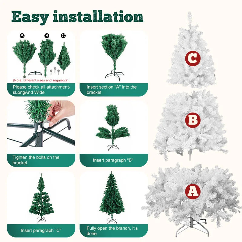 Artificial Christmas Tree With Metal Base For Holiday Decor