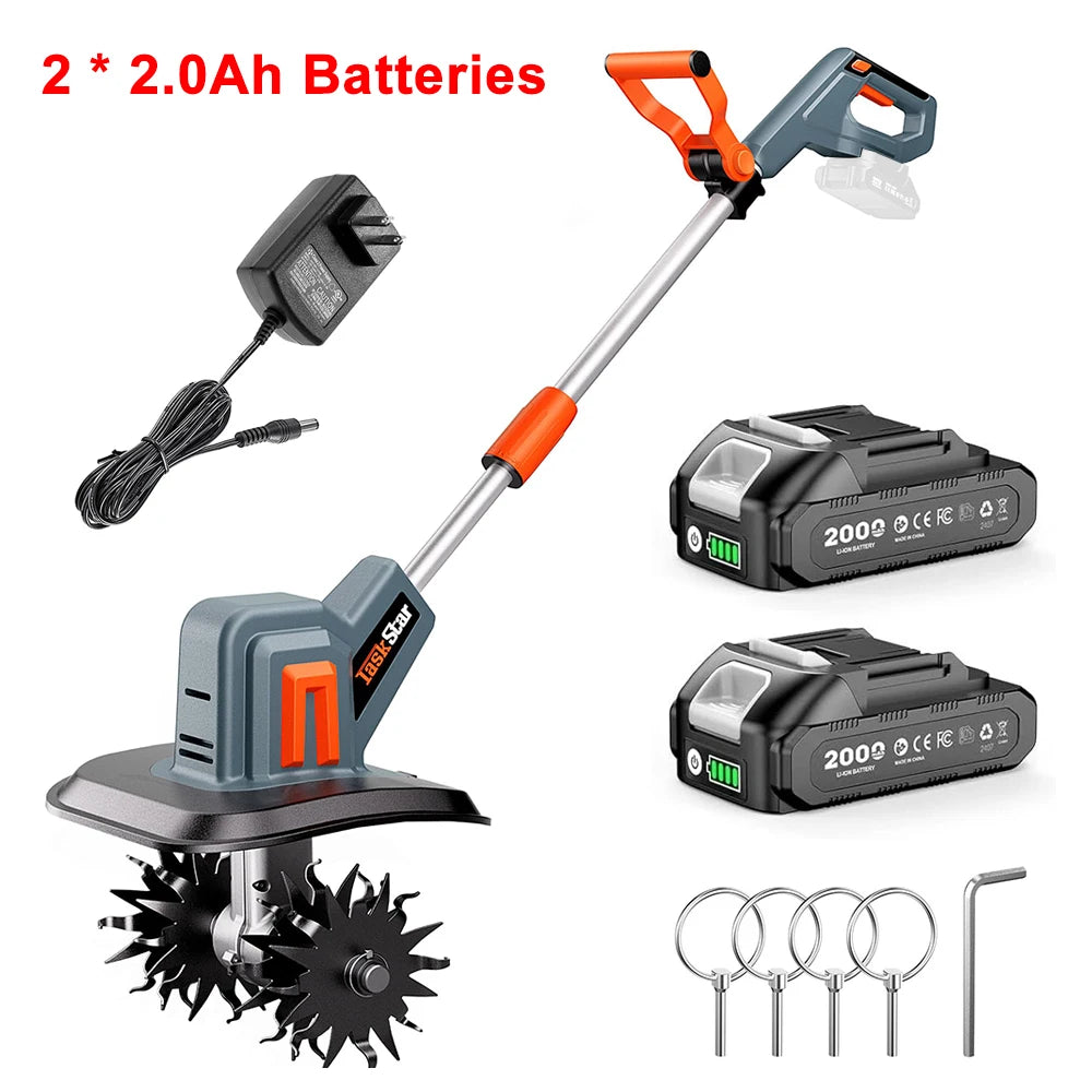 TaskStar Electric Cultivator For Makita 18V Battery Rotary Tiller