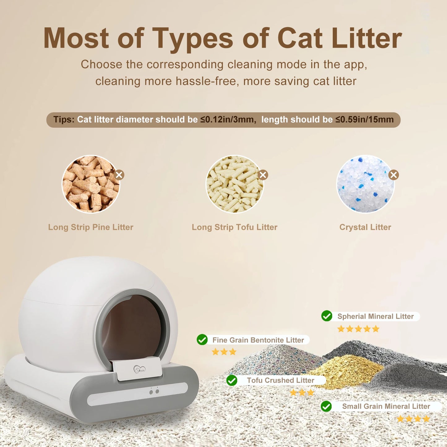 DOEL Self Cleaning Cat Litter Box With App Control 2.4G
