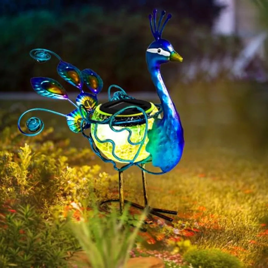 SHXI Solar Pelican Statue Garden Sculpture LED Outdoor Decor