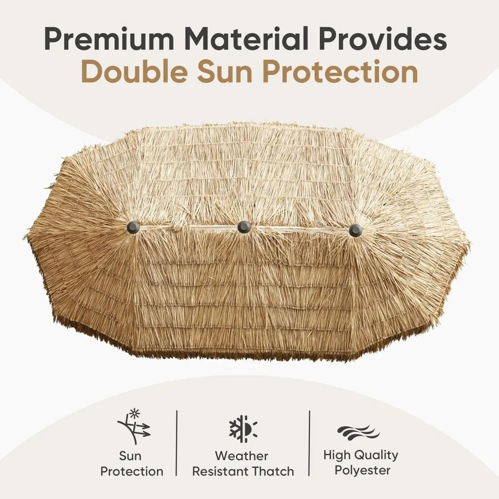 Tiki Patio Umbrella With Crank For Garden And Deck