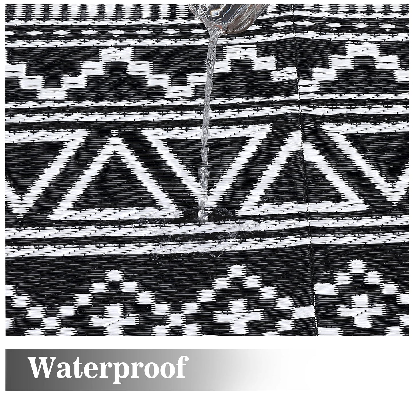 Studyset Outdoor Boho Patio Rug Waterproof Reversible Mat