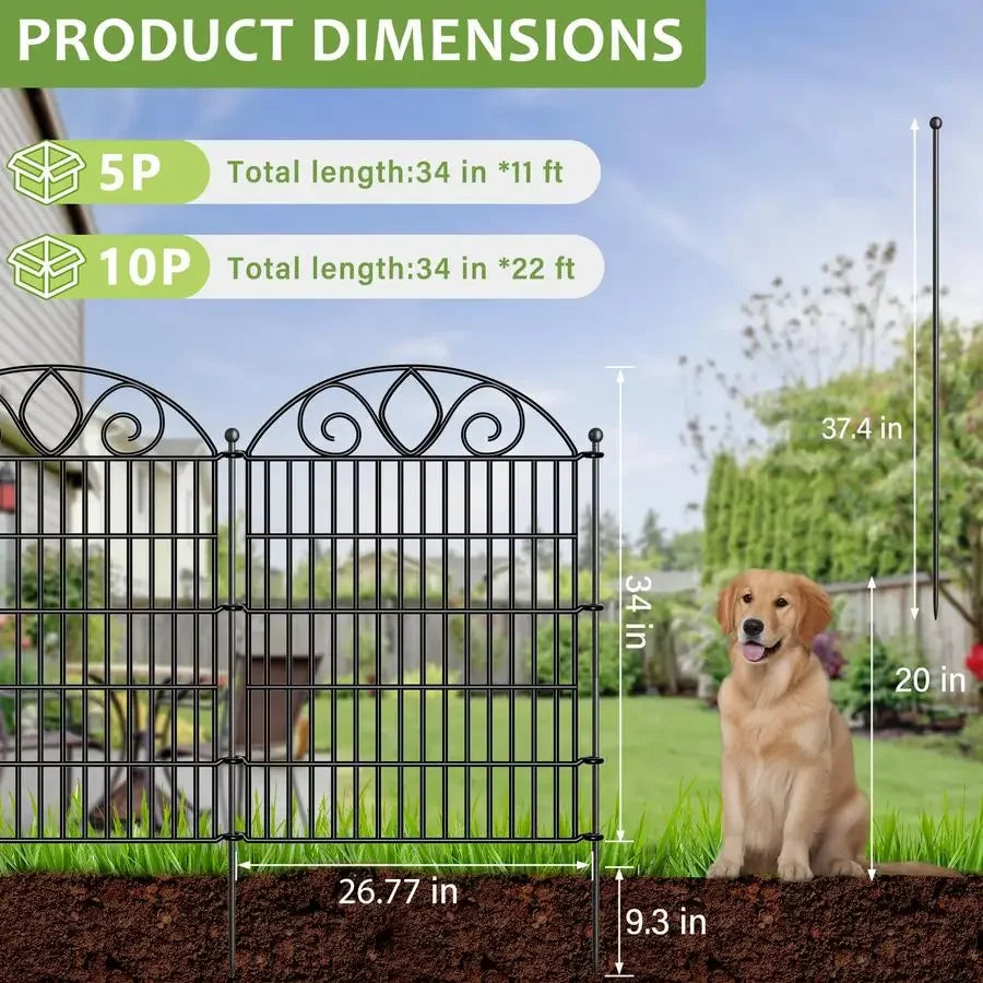 XMSJ NoDig Tall Garden Fence For Pets And Yard