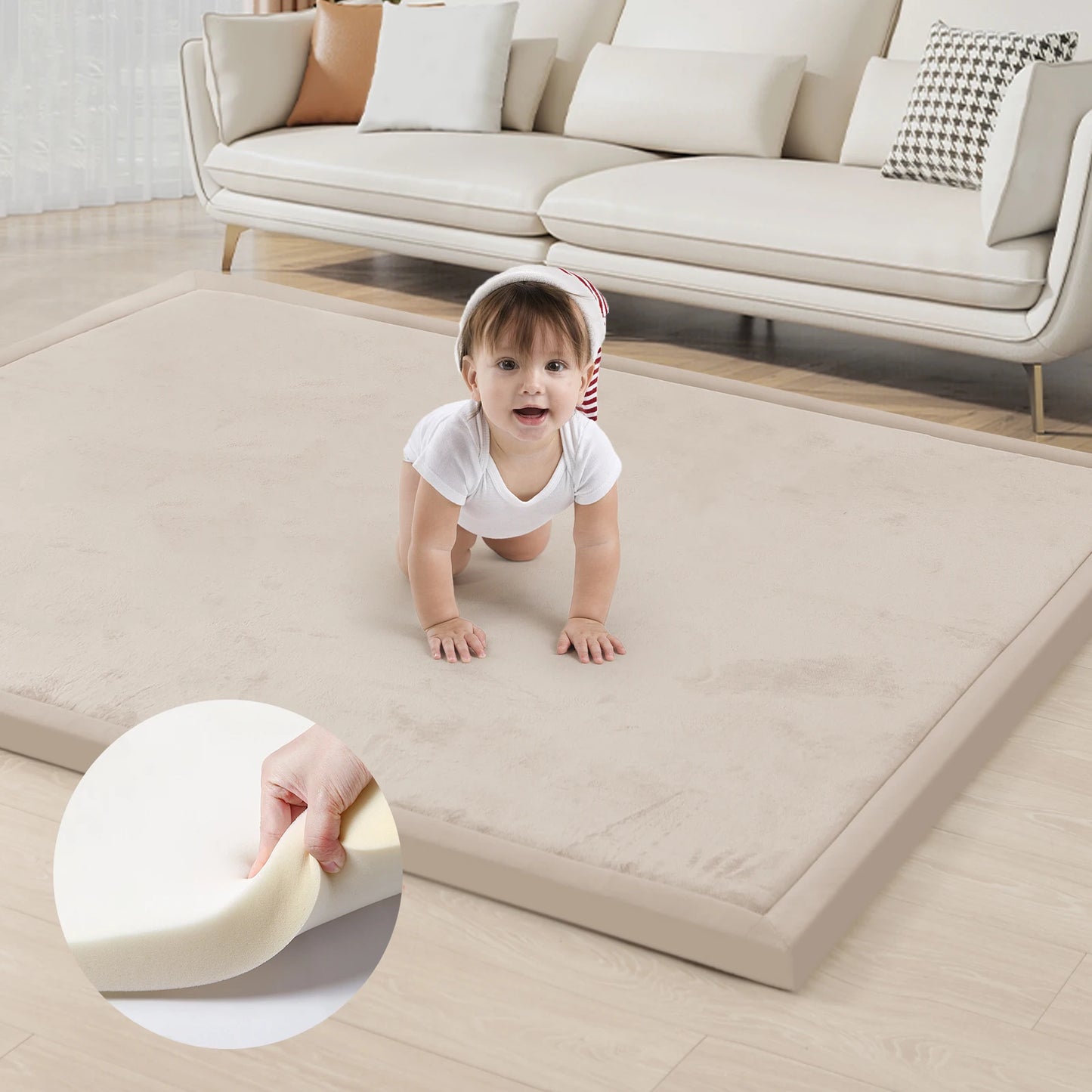 Huloo Sleep Memory Foam Carpet For Floor With Non Slip Backing