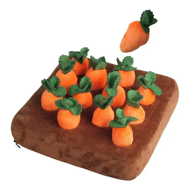 Innovative Snuffle Mat Dog Toy Plush Carrot Interactive Vegetable Field