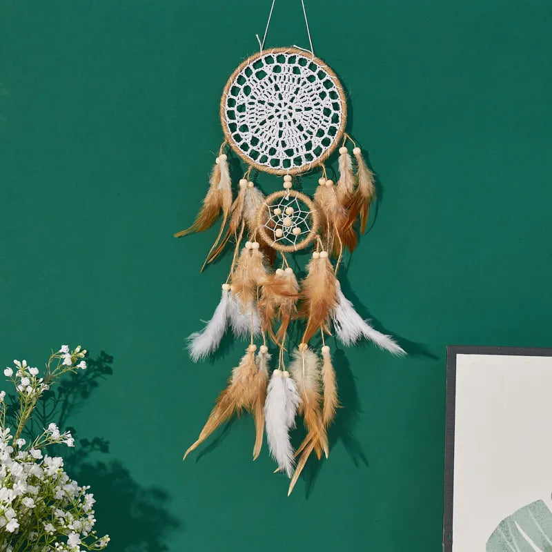 Dream Catcher Moon Dream Chaser Bohemian Wall Decor Handcrafted