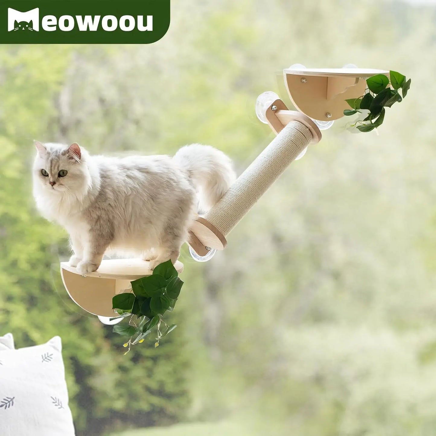 XMSJ Cat Window Perch Set With Scratching And Suction Cups