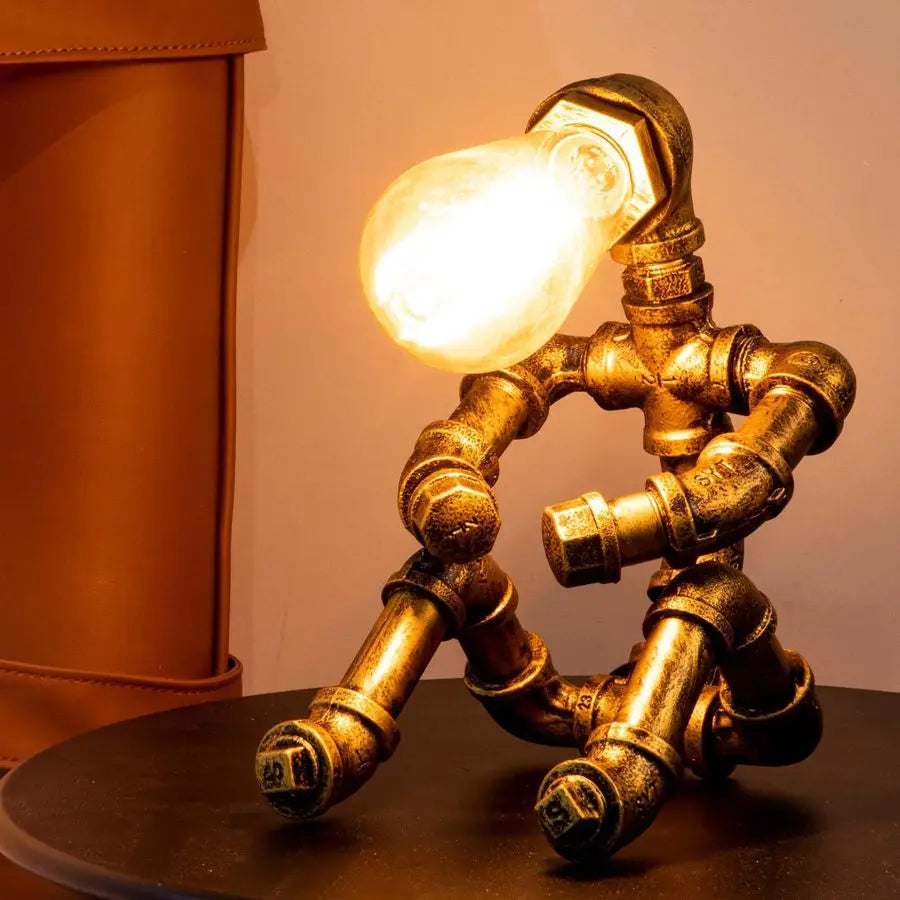 Steampunk Robot Table Lamp Vintage Industrial Desk Light