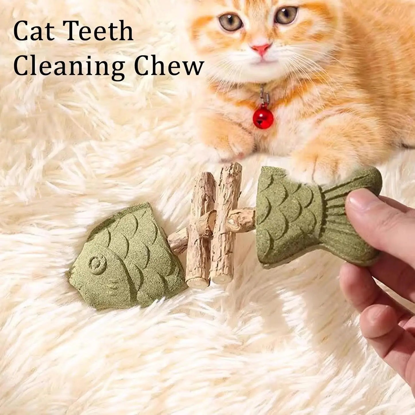 Dental Health Chew Toy For Cats Bite Resistant Fishbone Toy