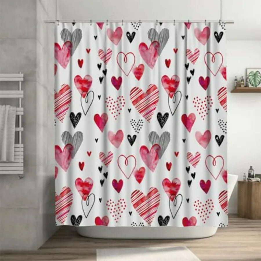 Bathroom Shower Curtain Set With Non Slip Rugs Bath Mat