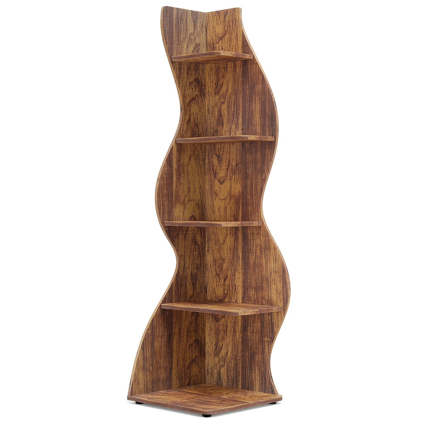 Tribesigns Modern 5-Tier Corner Shelf Wall Bookcase