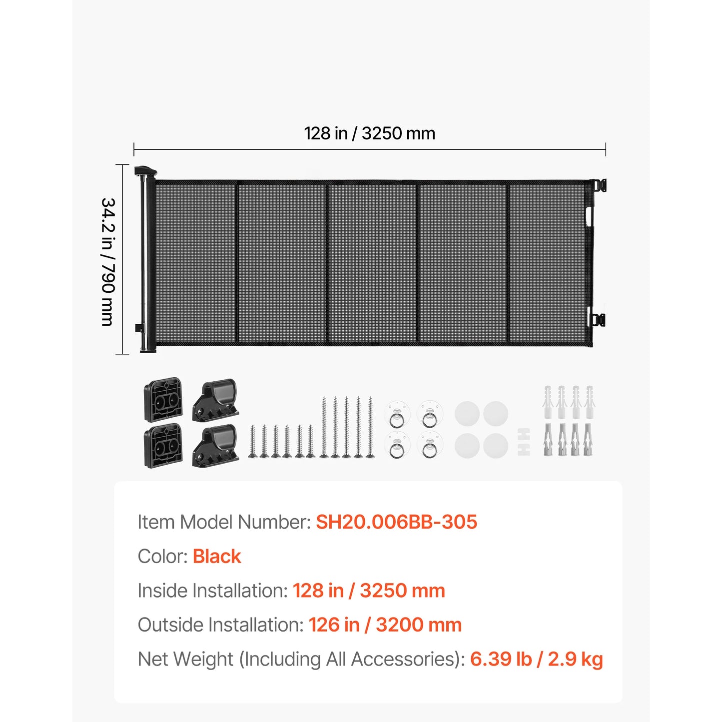 SucceBuy Retractable Baby Gate With Security Lock Walk Through