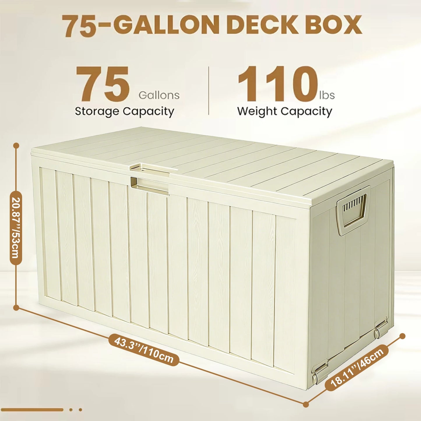 Resin Outdoor Storage Box Waterproof With Bottom Pulleys