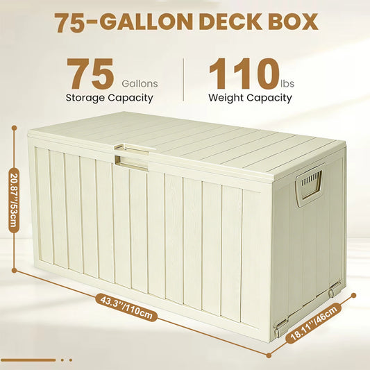 Resin Outdoor Storage Box Waterproof With Bottom Pulleys