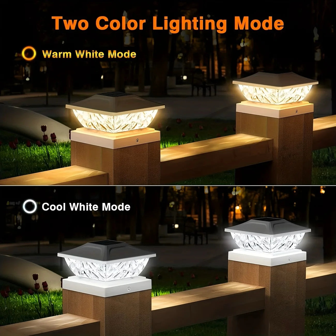Outdoor Solar LED Gate Fence Light Villa Pillar Lamp Garden