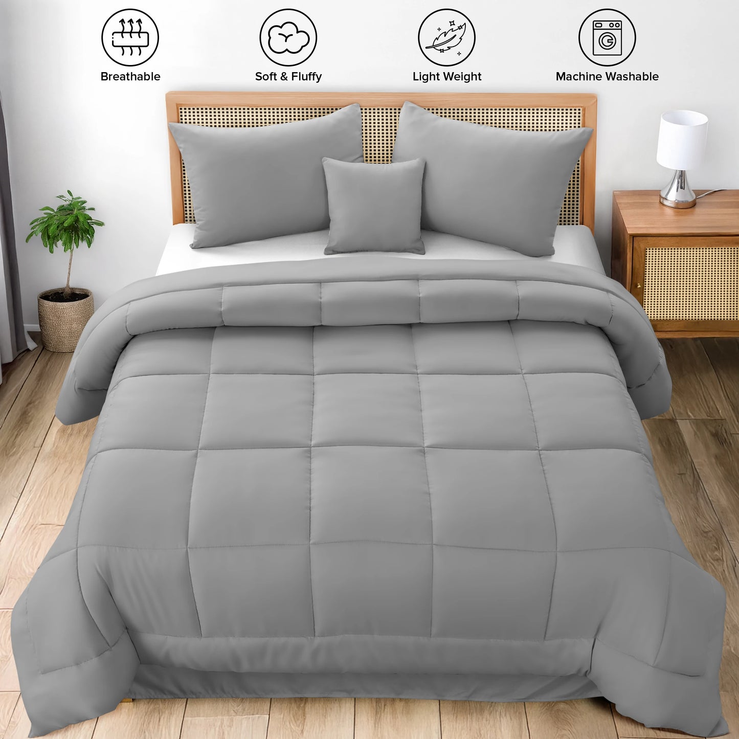 LDC Lux Decor Collection 5 Piece Comforter Set In Bag