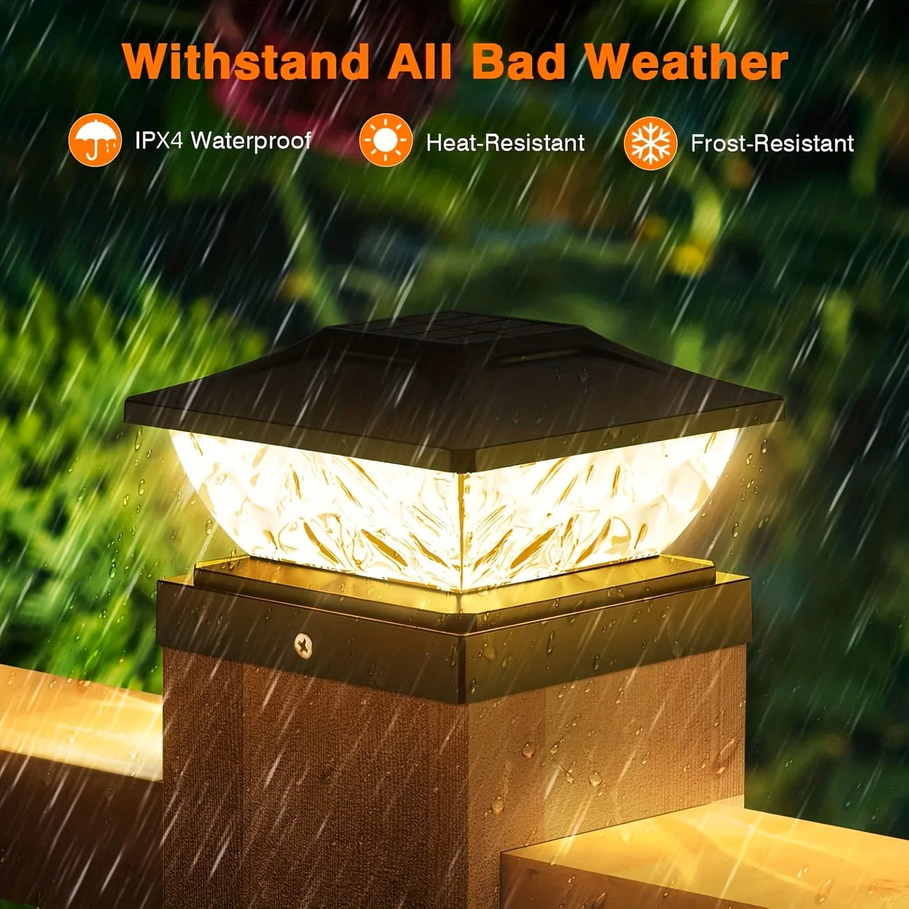 Outdoor Solar LED Gate Fence Light Villa Pillar Lamp Garden