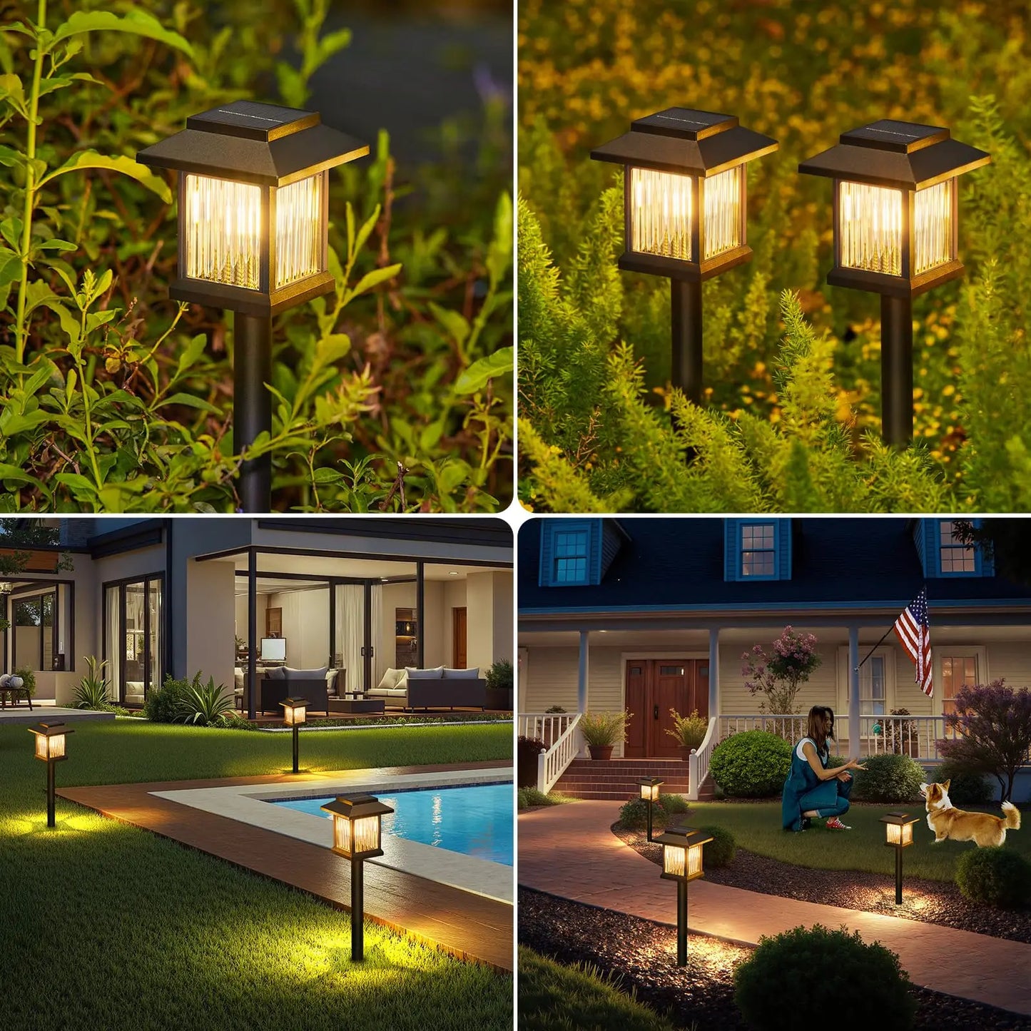 Solar Pathway Light Outdoor LED Lamp Waterproof Landscape For Garden