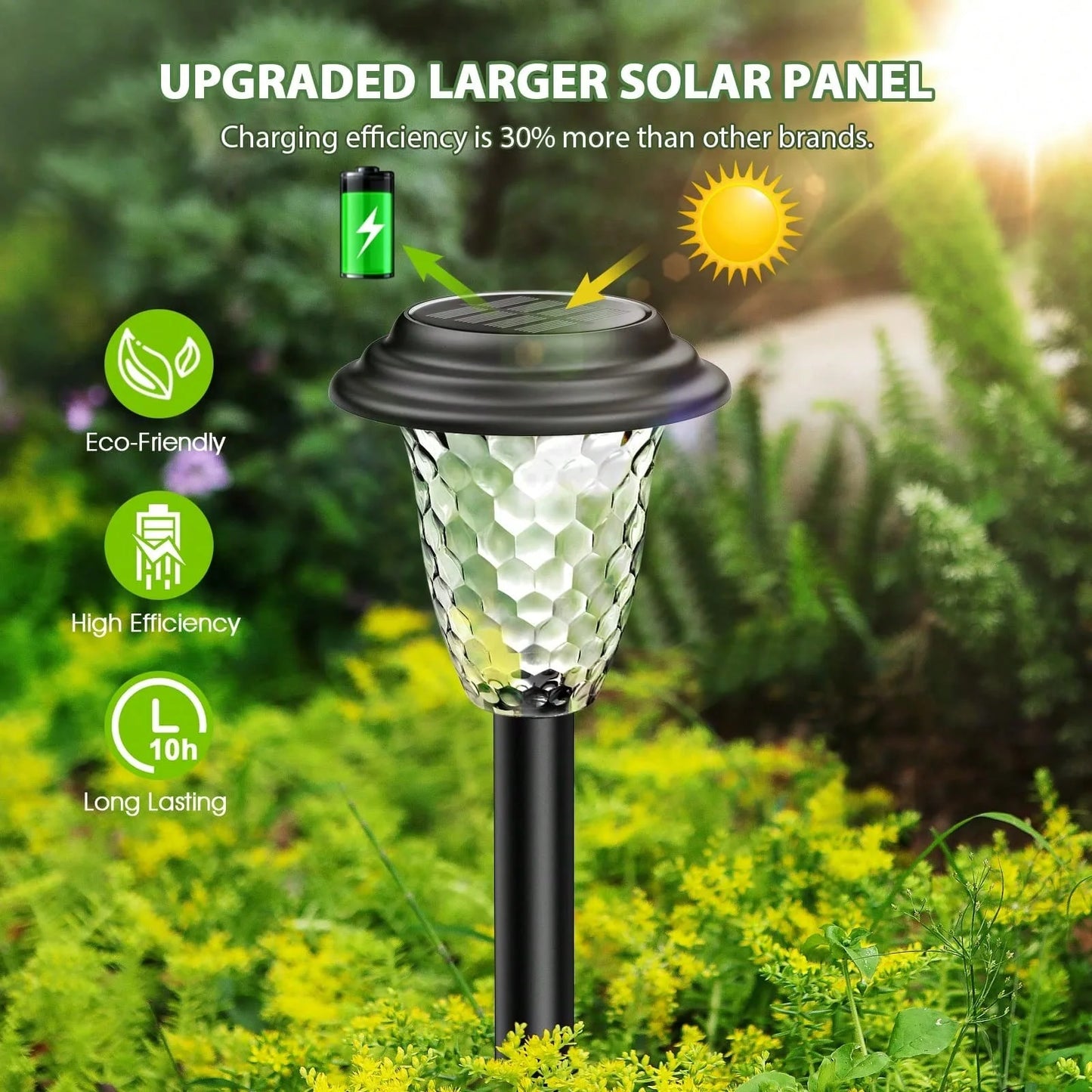 Solar Pathway Lights RGB Color Changing Warm White Outdoor Waterproof Lamp