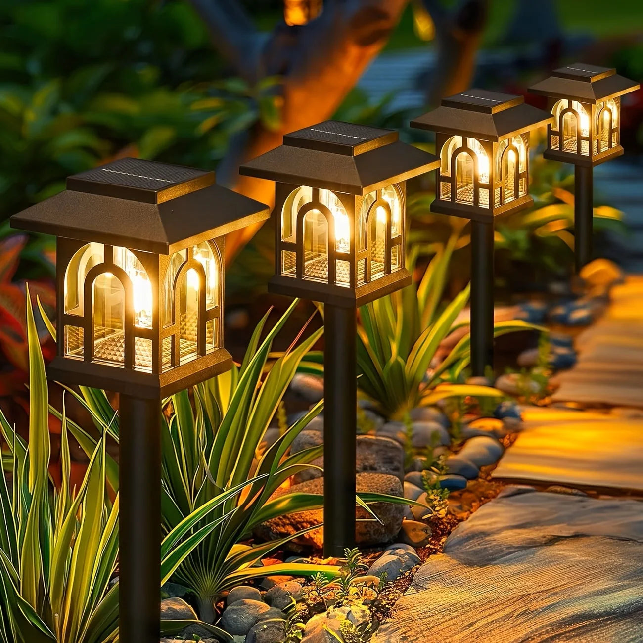 Solar Pathway Lights Outdoor LED Waterproof Landscape Garden Lamp