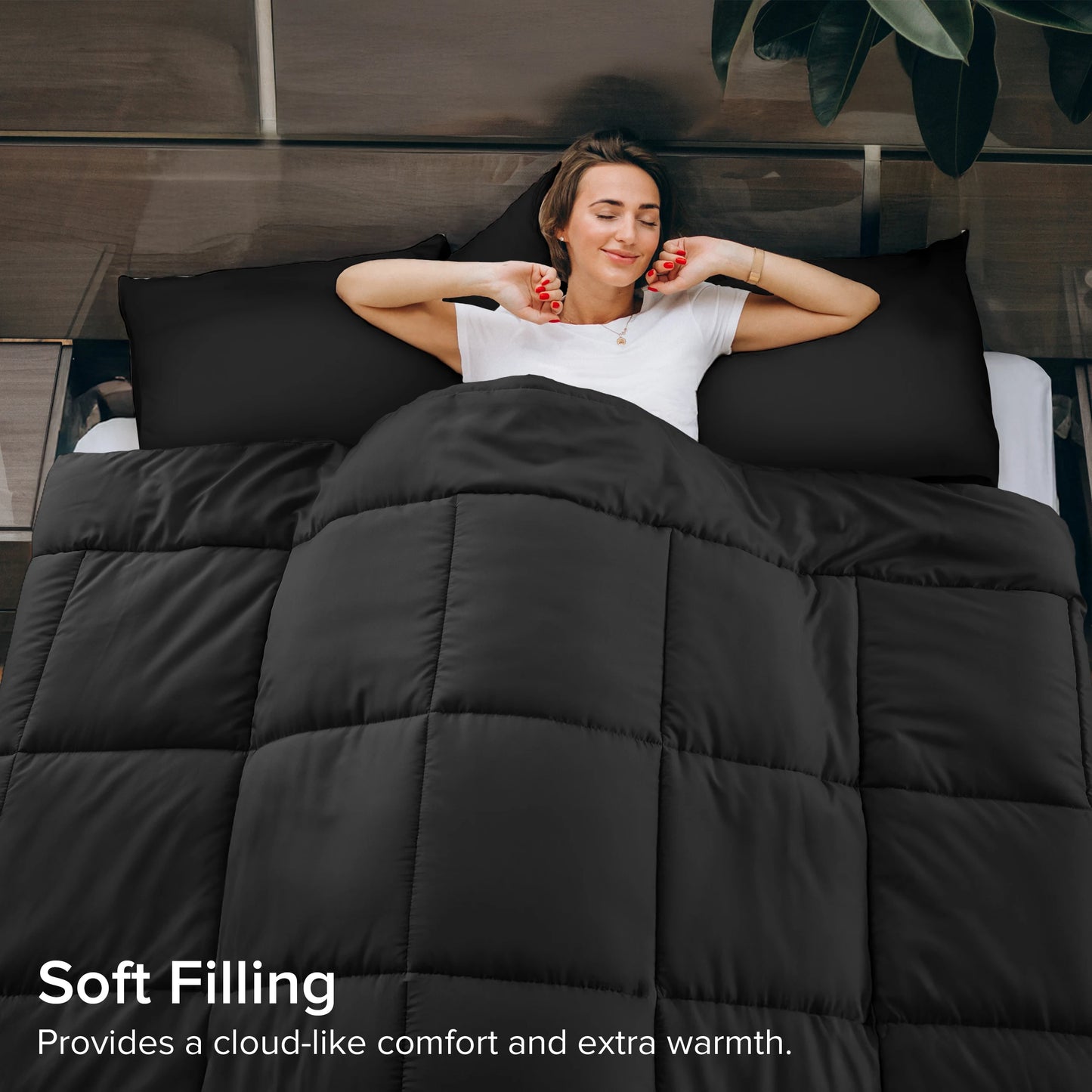 LDC Lux Decor Collection 5 Piece Comforter Set In Bag