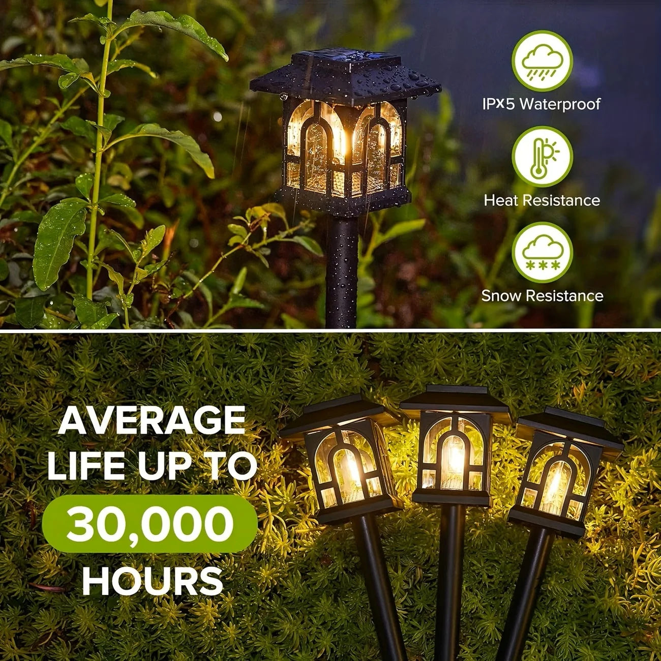 Solar Pathway Lights Outdoor LED Waterproof Landscape Garden Lamp