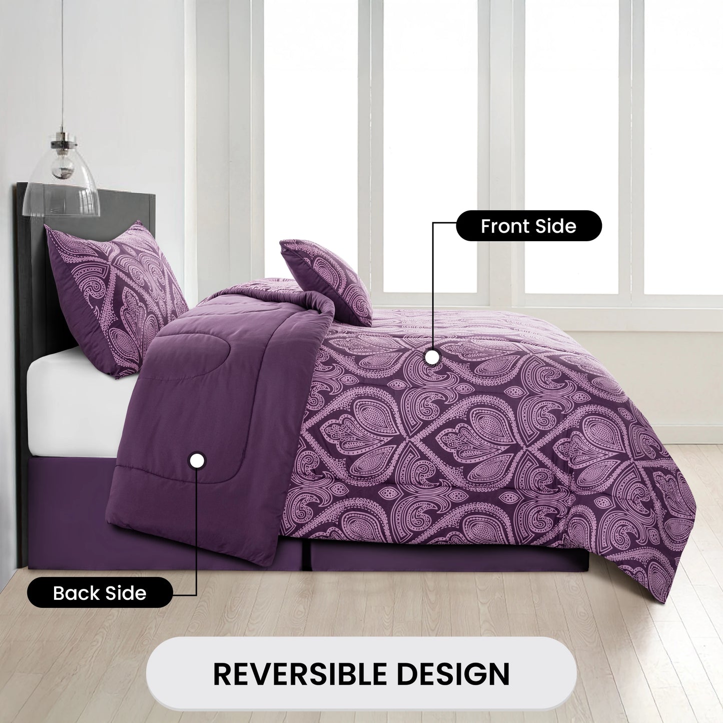 LDC Lux Decor Collection Reversible 5pc Comforter Set