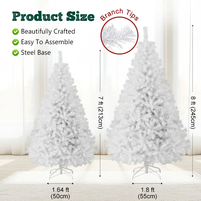 Artificial Christmas Tree With Metal Base For Holiday Decor