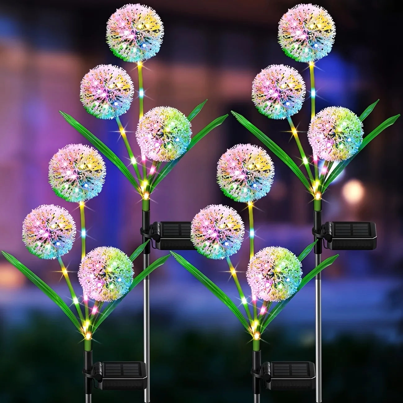 Solar LED Dandelion Light Three Head Ground Mounted Outdoor Decor