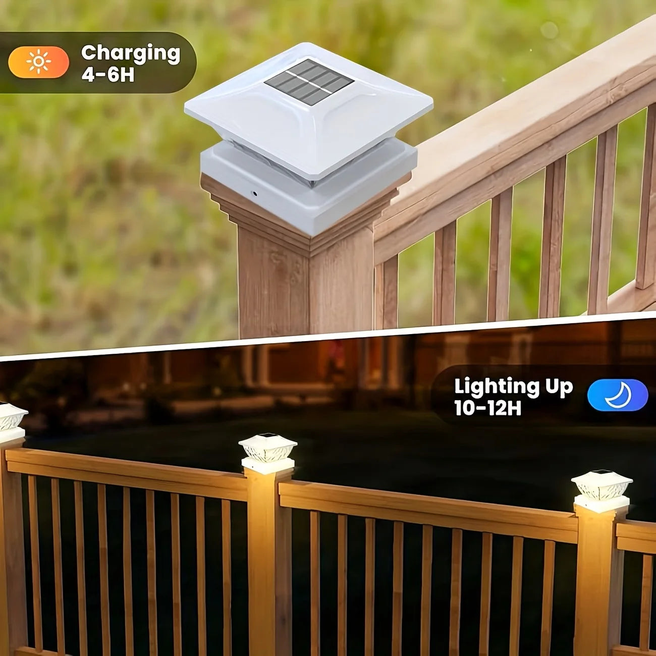 Outdoor Solar LED Gate Fence Light Villa Pillar Lamp Garden