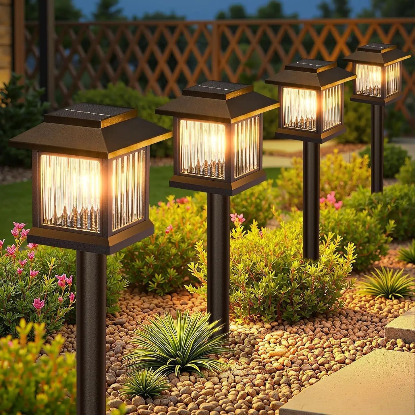 Solar Pathway Light Outdoor LED Lamp Waterproof Landscape For Garden