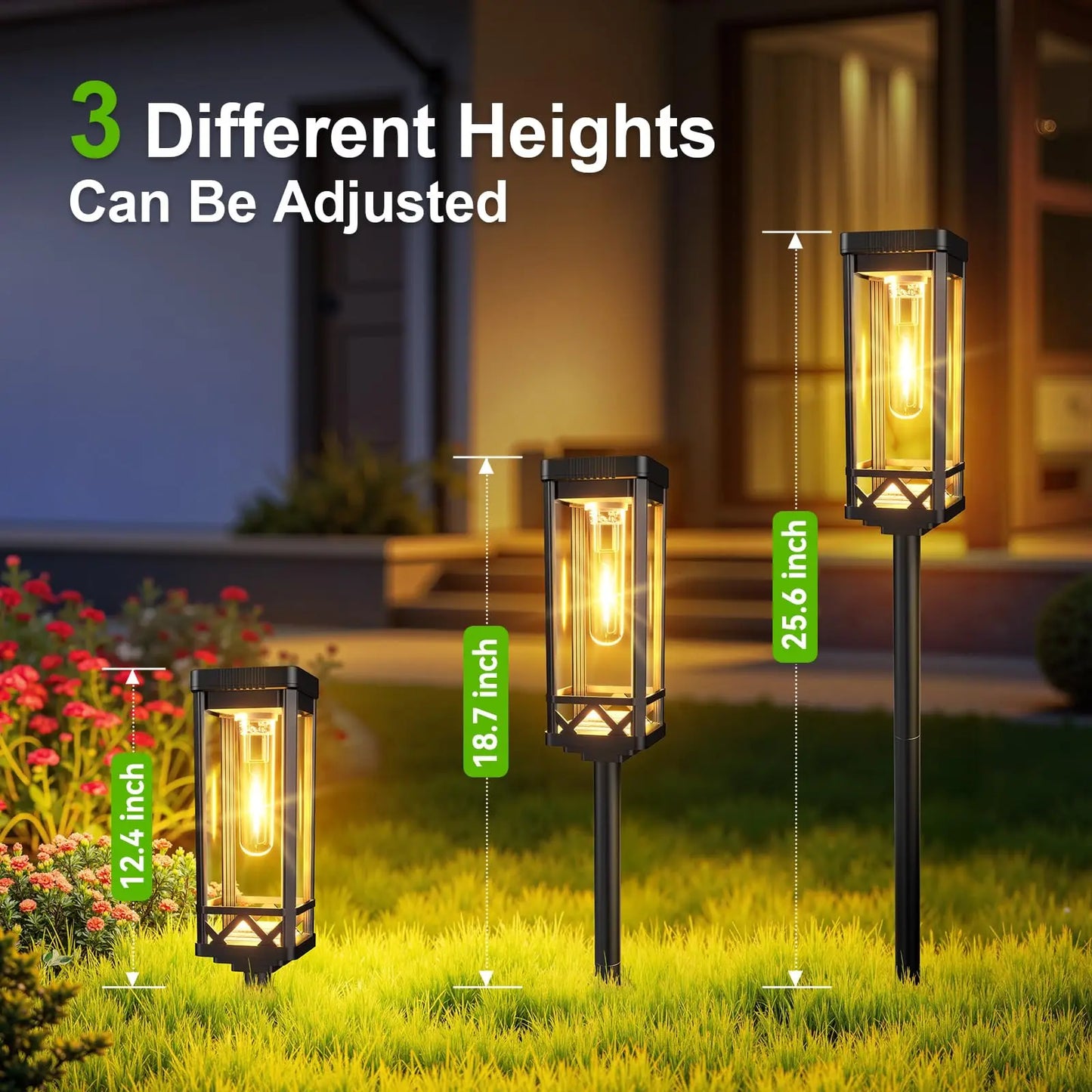Solar Pathway Lights Outdoor Waterproof Walkway Landscape Lights Garden