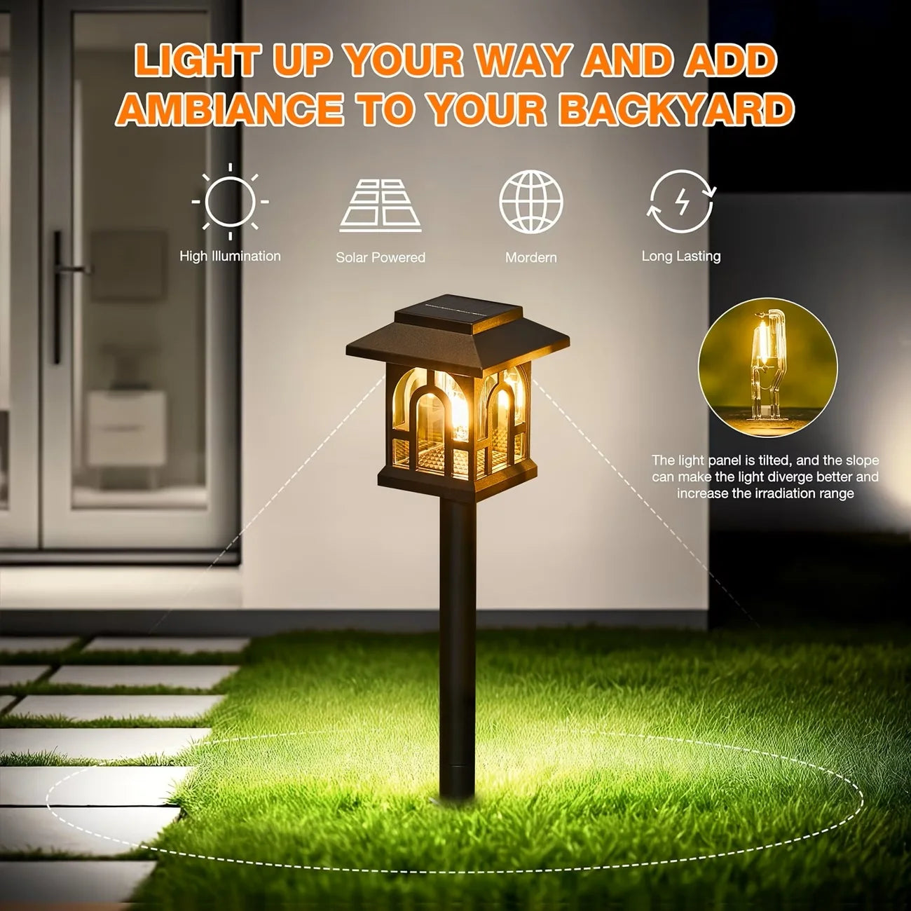 Solar Pathway Lights Outdoor LED Waterproof Landscape Garden Lamp