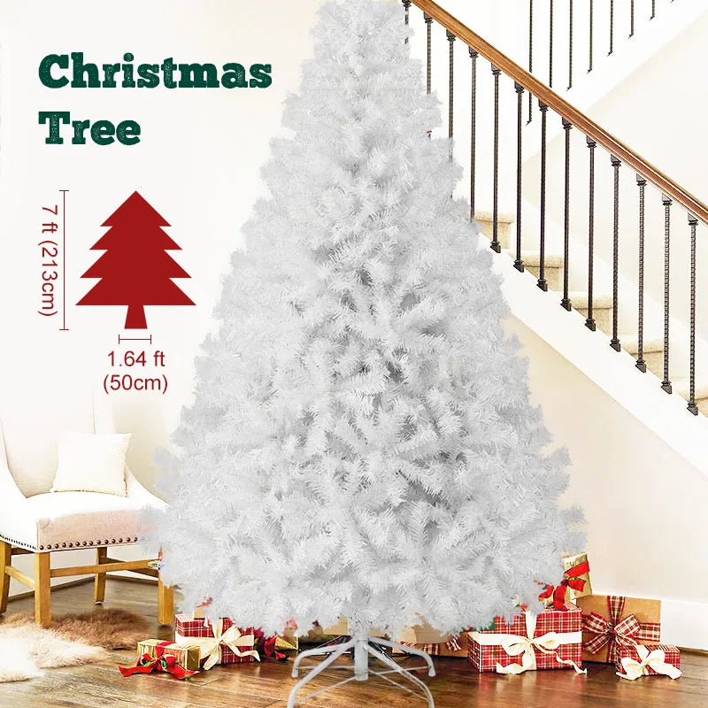 Artificial Christmas Tree With Metal Base For Holiday Decor