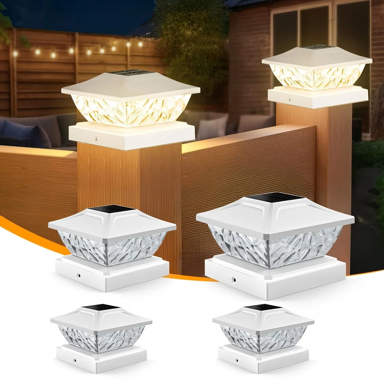 Outdoor Solar LED Gate Fence Light Villa Pillar Lamp Garden