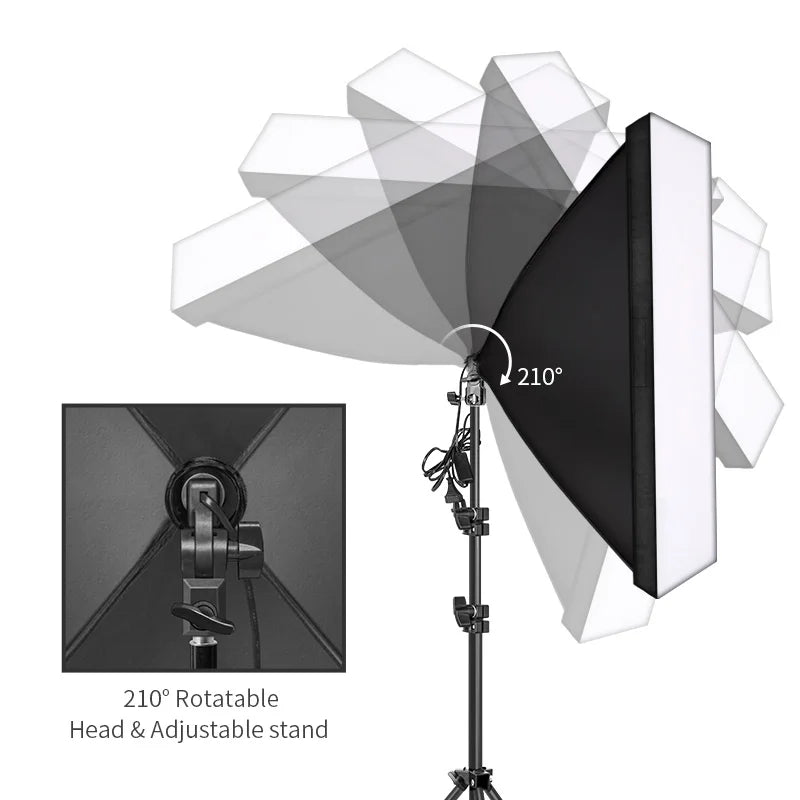 SH Continuous Softbox Lighting Kit For Photography Studio Portraits