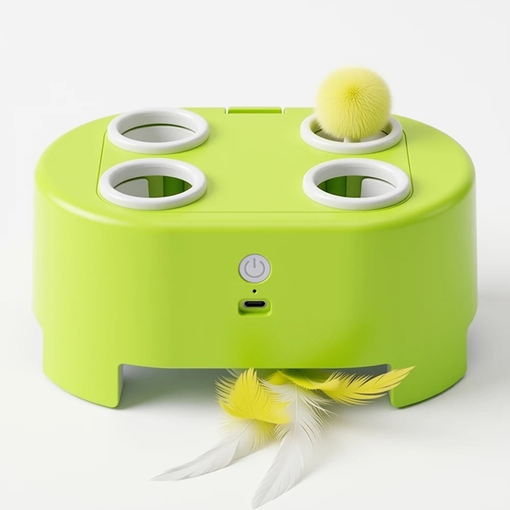Smart Cat Toy Wand With Feathers Interactive Electric Toy