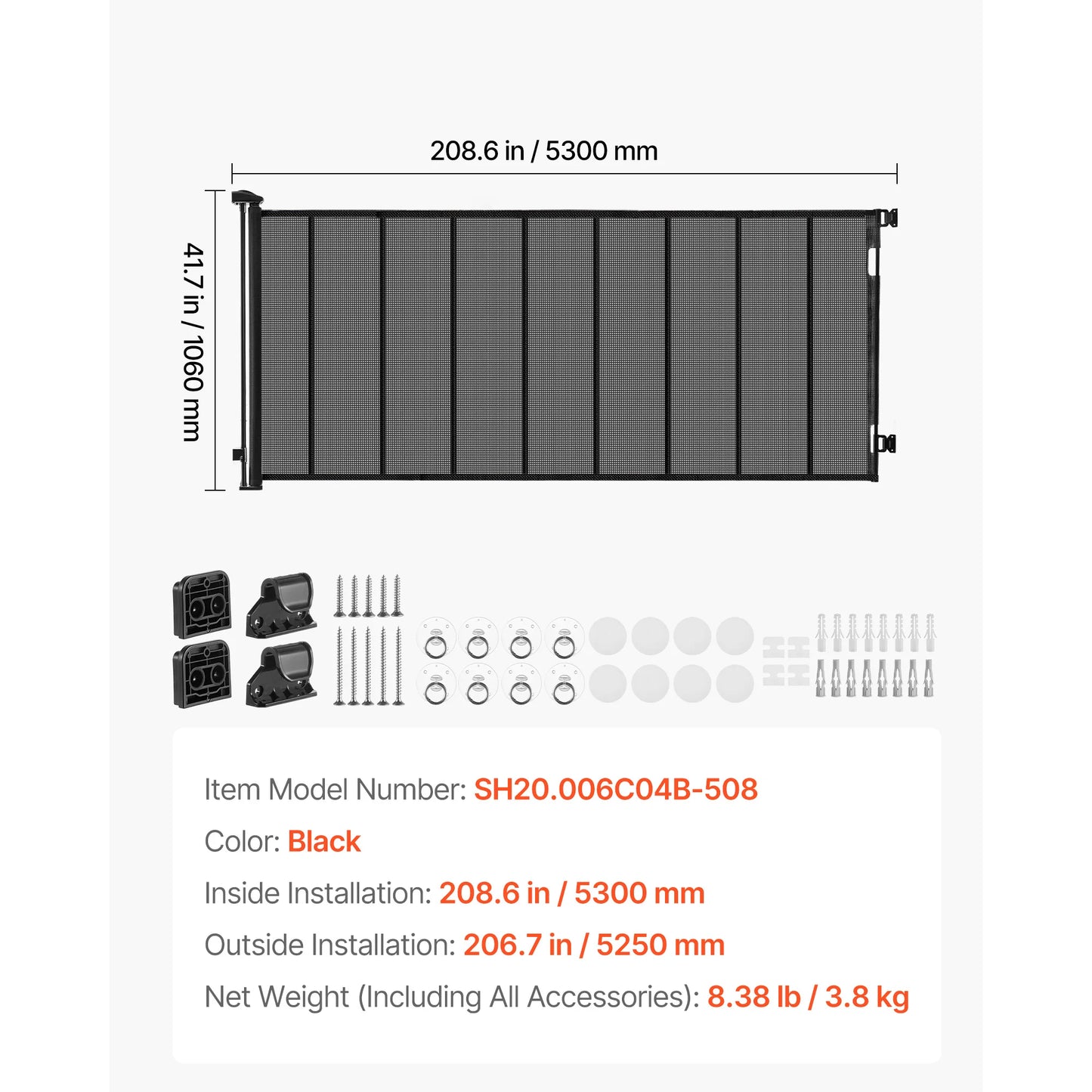 SucceBuy Retractable Baby Gate With Security Lock Walk Through