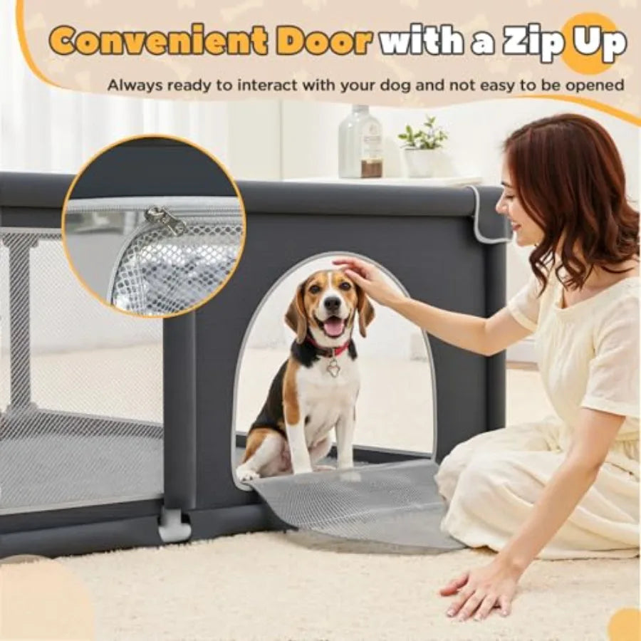 YAO HUI HUANG Puppy Playpen with Gate Sturdy Pet Fence