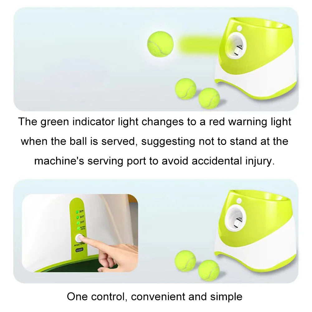 Automatic Dog Ball Thrower Launcher With 3 Tennis Balls Indoor Outdoor