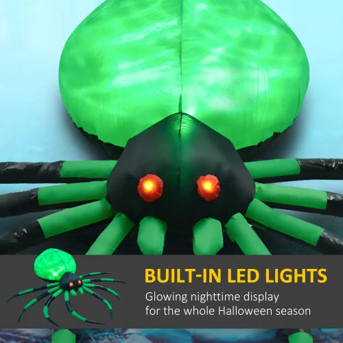 Halloween Inflatable Spider Decoration LED Lighting Outdoor