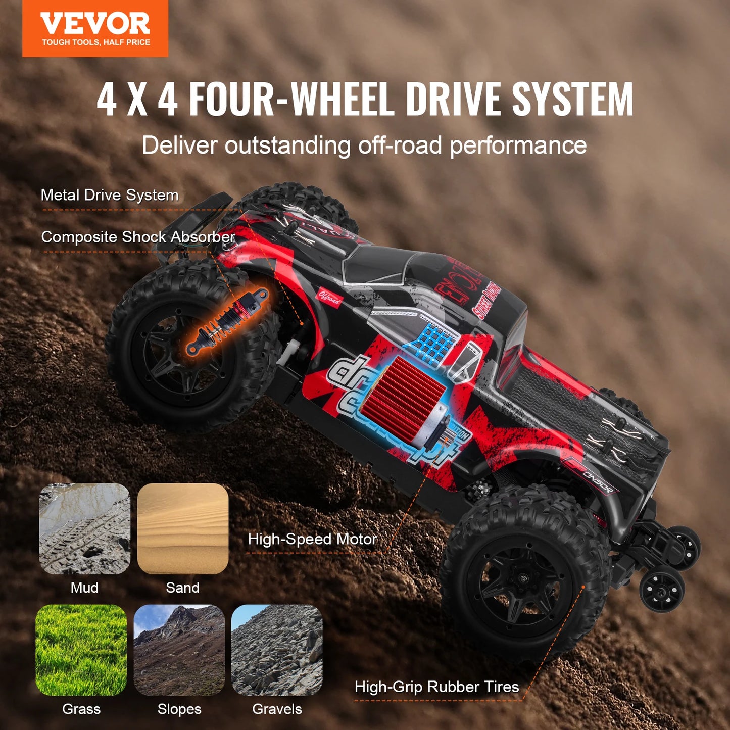 1:18 RC Monster Truck High Speed Drift 4WD Off Road