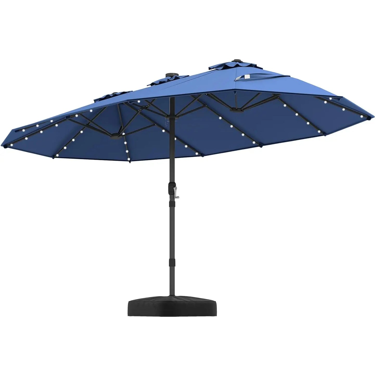 Double-Sided Solar Patio Umbrella With 48 LED Lights And Vented Top