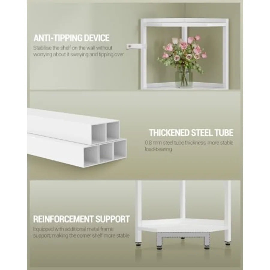 Corner Shelf Stand Bookcase For Living Room Organization