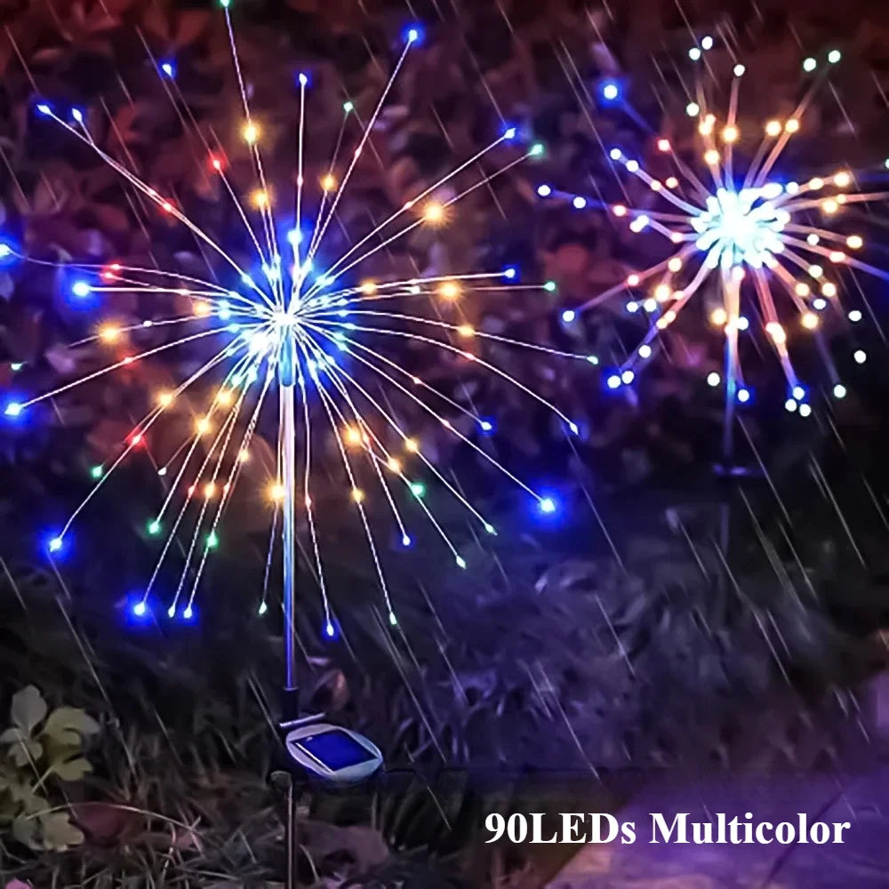 Solar Fireworks Light LED Fairy String Lights For Outdoors