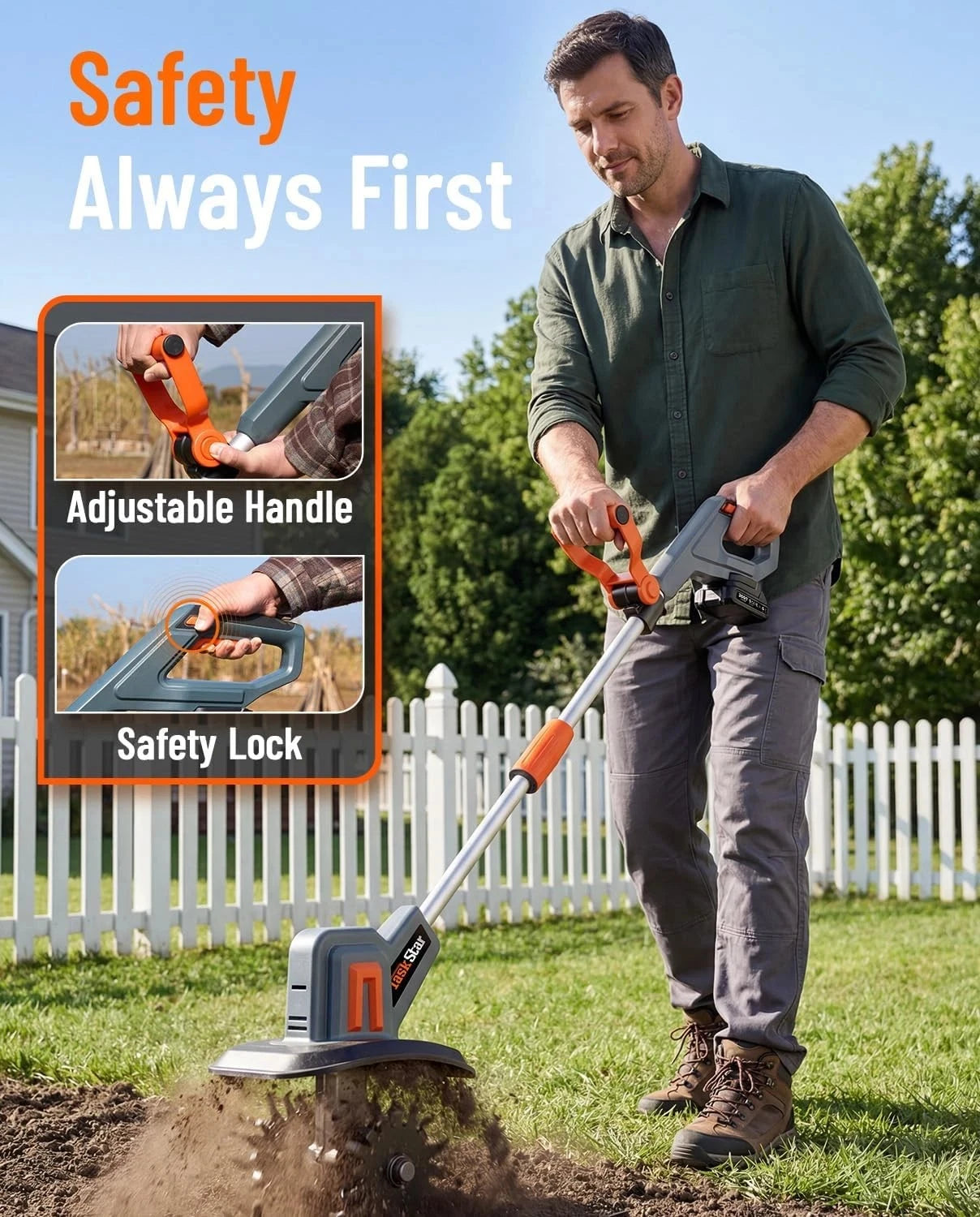 TaskStar Electric Cultivator For Makita 18V Battery Rotary Tiller