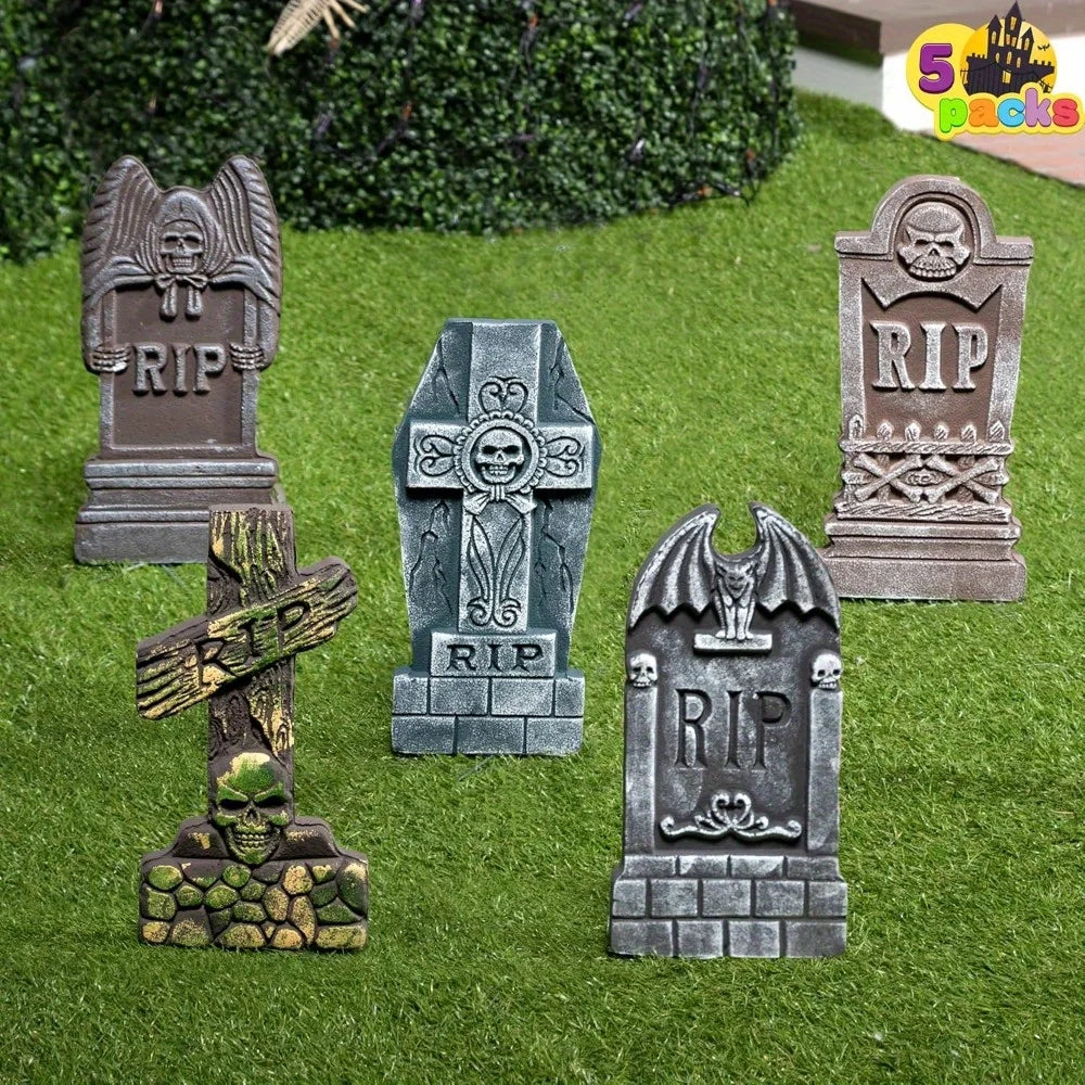Halloween Foam Tombstones With Metal Stakes For Outdoor Decorations