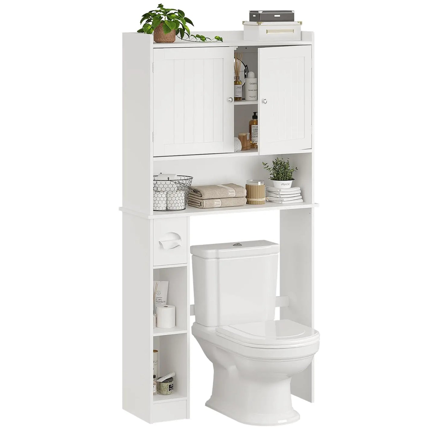 HiMISS Barn Door Toilet Cabinet With Adjustable Shelves