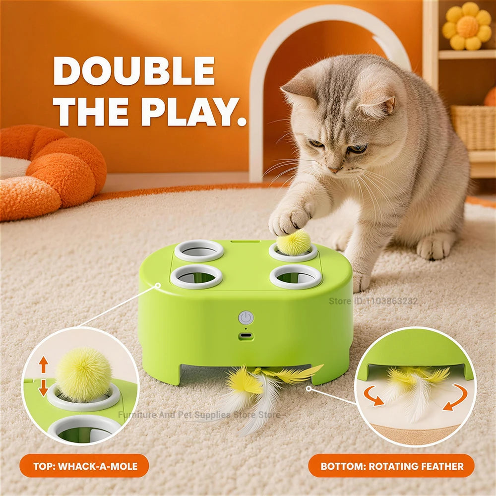 Smart Cat Toy Wand With Feathers Interactive Electric Toy