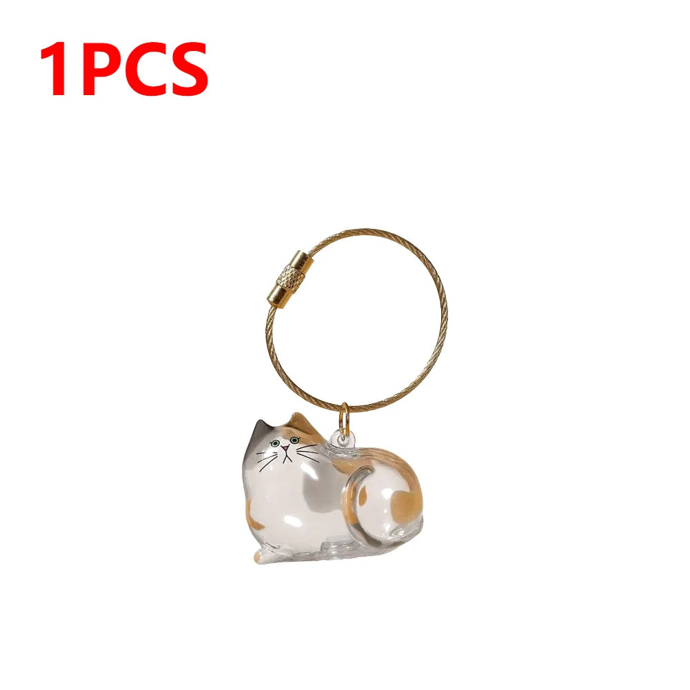 APWIKOGER Cat Keychain DIY Pendant Hair Storage Box